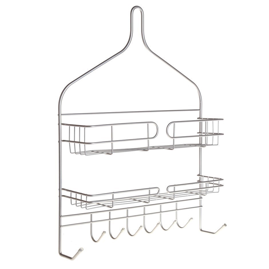2 x Wire Storage Shower Caddies, 100mm D x 400mm W x 520mm H.