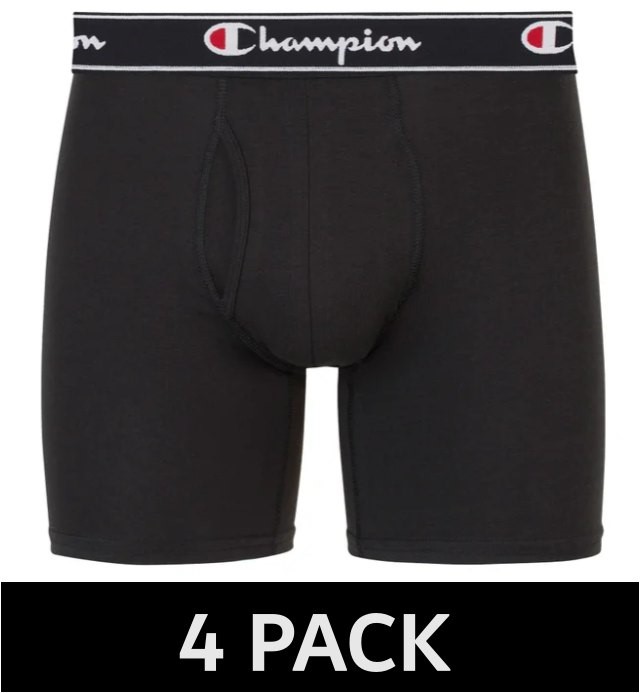 Champion Men's Boxer Brief, 4 Pack, Size M (32"-34")