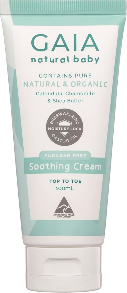 7 x GAIA Natural Baby Organic Soothing Cream, 100mL, Calendula, Chamomile &