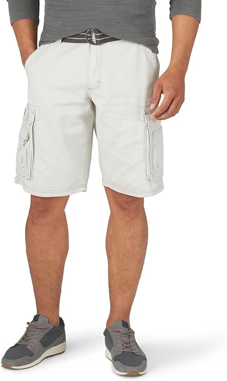 LEE Men's Belted Cargo Shorts, Size 36, 100% Cotton, Cadet Gray, 102183384.