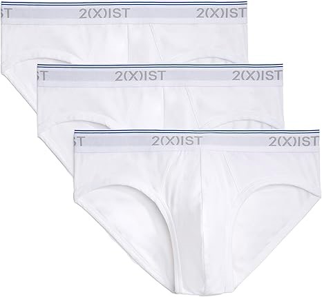 2(X) IST Mens Essential Cotton No Show Brief 3-Pack, color white, size larg