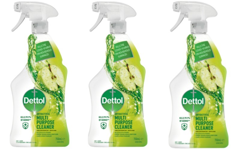 3 x Dettol Antibacterial Multi Purpose Cleaner Crisp Apple 750ml