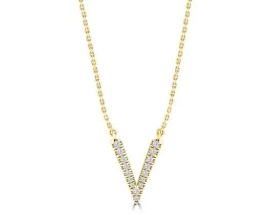 9K YELLOW GOLD 0.10ct HI I1 DIAMOND NECKLACE 40+5cm