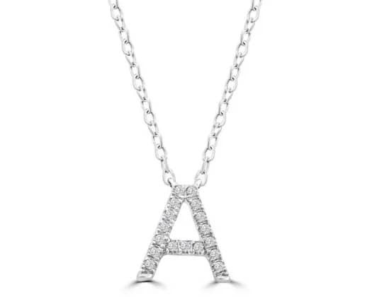 9K WHITE GOLD 'A' 0.06 HI I1 DIAMOND NECKLACE 40+5cm