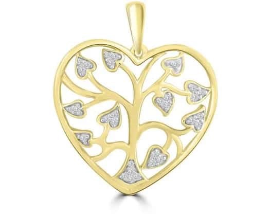 9K Yellow GOLD 0.10CT HI I1 DIAMOND PENDANT