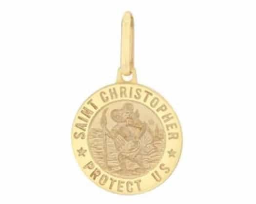 9K Yellow Gold ST CHRISTOPHER TRAVEL PENDANT
