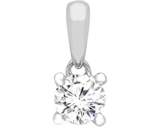 9K WHITE GOLD 0.15ct HI I1 DIAMOND CLAW PENDANT