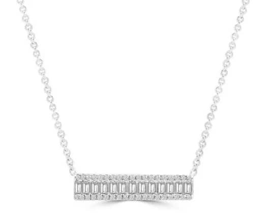 9K WHITE GOLD 0.18ct HI I1 DIAMOND NECKLACE 45cm
