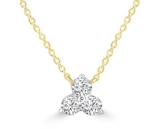 9K YELLOW GOLD 0.15CT HI I1 DIAMOND NECKLACE 40+5cm