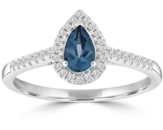 9K WH GLD 0.15CT HI I1 DIAMOND BRACELETUE TOPAZ RI148.