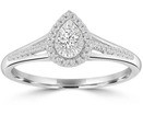 9K WHITE GOLD 0.20CT HI I1 DIAMOND RING