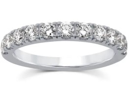 9K WHITE GOLD 0.75ct F VS LAB DIAMOND CLAW SET BAND