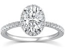 9K WHITE GOLD 1.25ct F VS LAB DIAMOND OVAL HALO RING