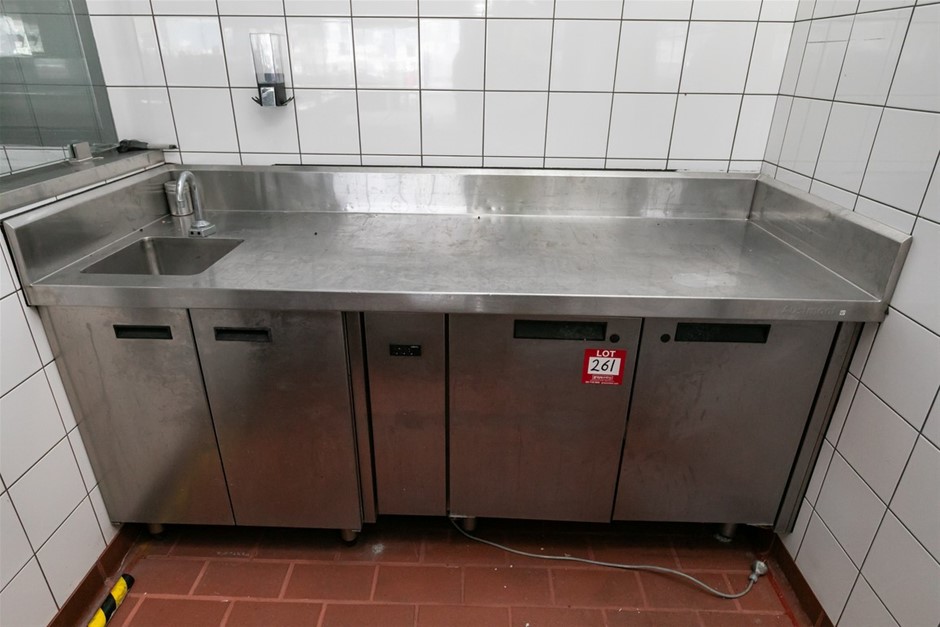 Under Bench 2 Door Refrigeration Unit With Prep Bench