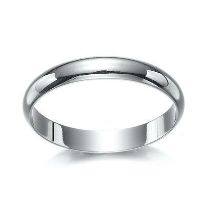 Rhodium Plated Men's Band Ring (4mm) - US Size 13