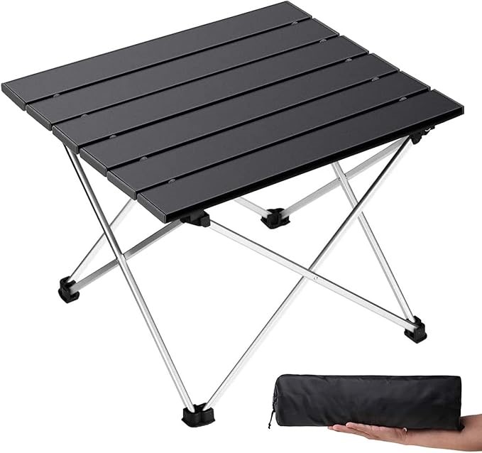 Grope Portable Camping Table with Aluminum Table Top, Folding Beach Table E