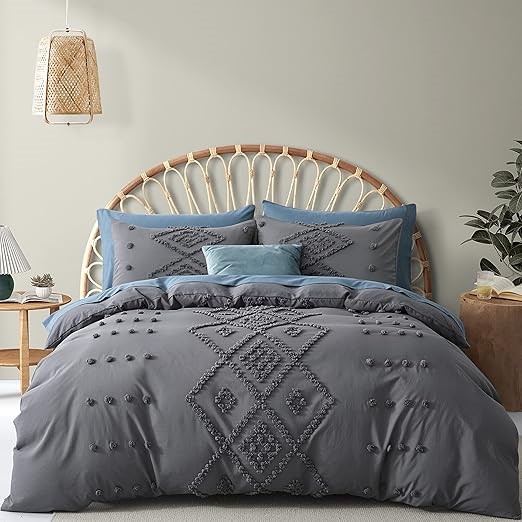 Oli Anderson Tufted Duvet Cover King Size, Soft and Lightweight Covers Set