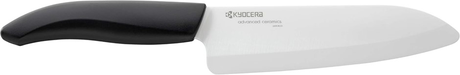 KYOCERA Advanced Ceramics Chef's Santoku Knife, 16cm, White/Black, FK-160WH