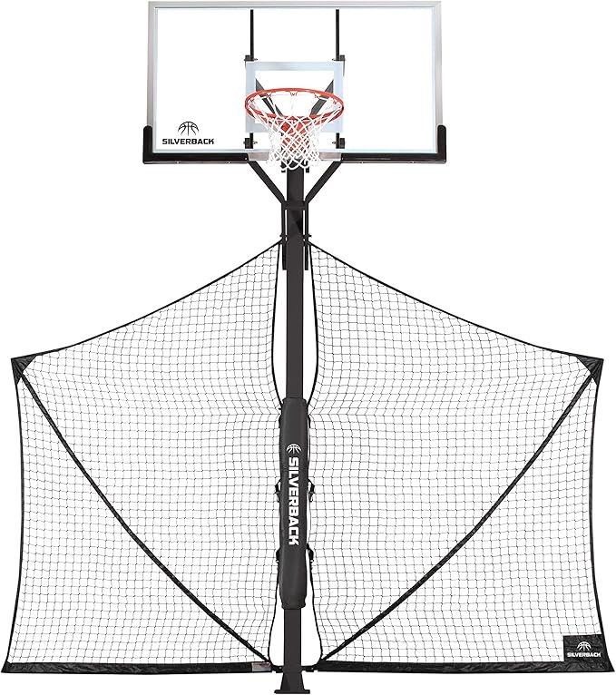 SILVERBACK Basketball Yard Guard Defensive Net System Rebounder with Foldab