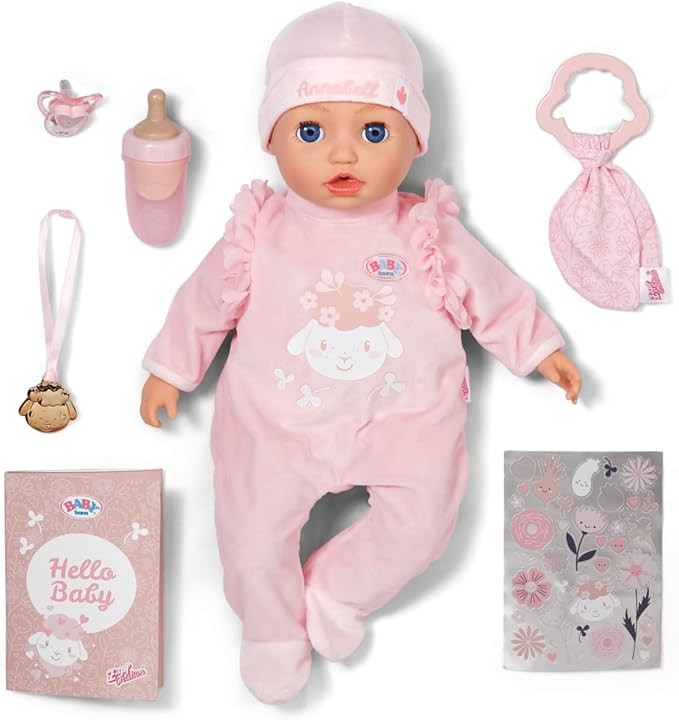 BABY BORN Annabell Baby Doll, Soft Doll with Functions & Sounds for Childre