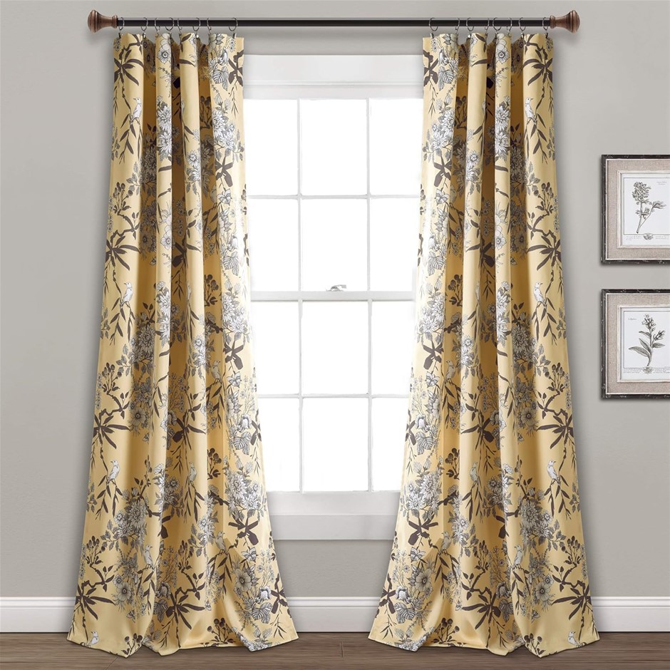 LUSH DECOR Room Darkening Window Curtain Drapes Set (2 Panels), 84" x 52",