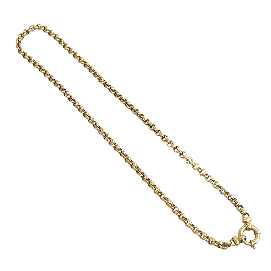 10ct Yellow Gold Belcher Link Chain With Bolt Clasp