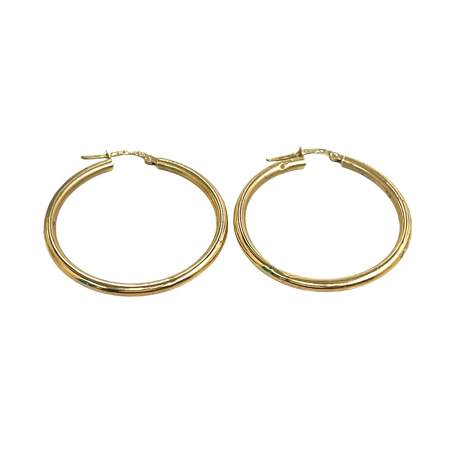9ct Yellow Gold Hoop Earrings