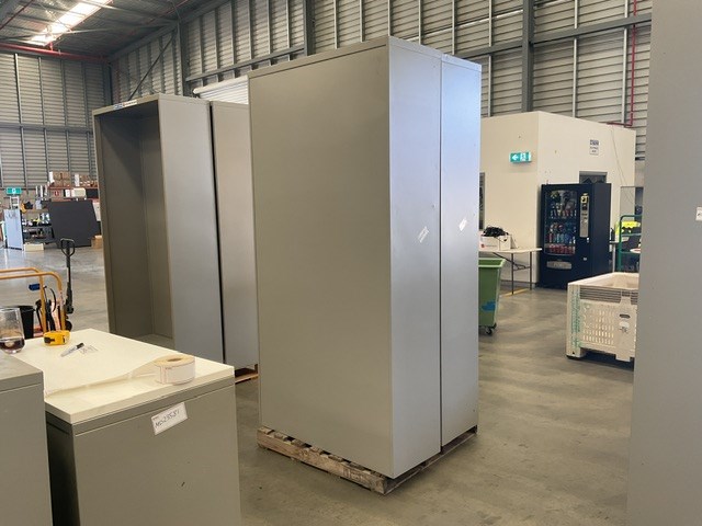 <p>2 x Metal Shelving Units</p>