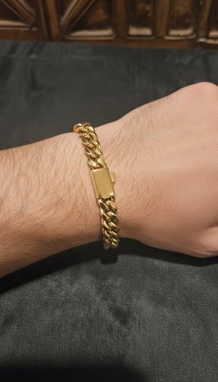18k Italy Stamped Yellow Gold Filled Bracelet-Quality Guarantee-20cm