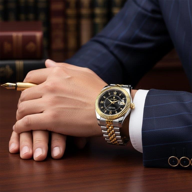 High Quality Simulated Diamond Men's Quartz Watch