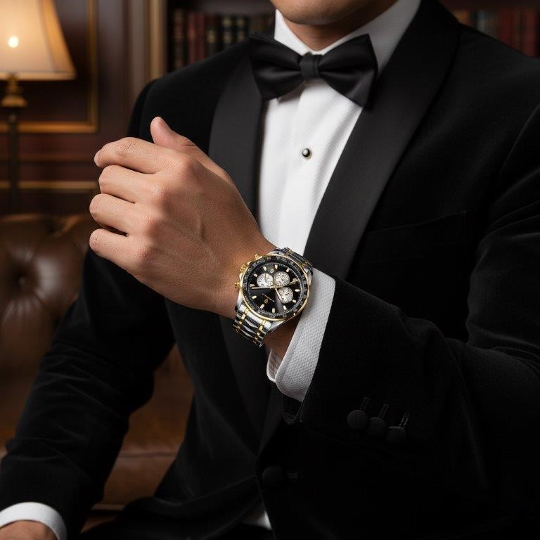 High Quality Simulated Diamond Men's Quartz Watch