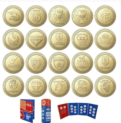 $1 2023 AUFootball League (AFL) 20 Coin Set with Folder
