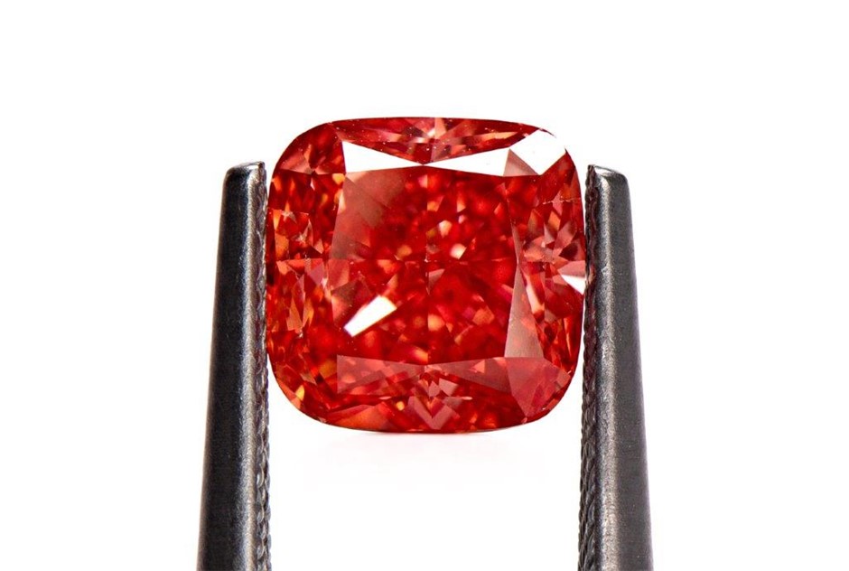 2.09 Carats Fancy Vivid Orangy Pink Lab Grown Diamond
