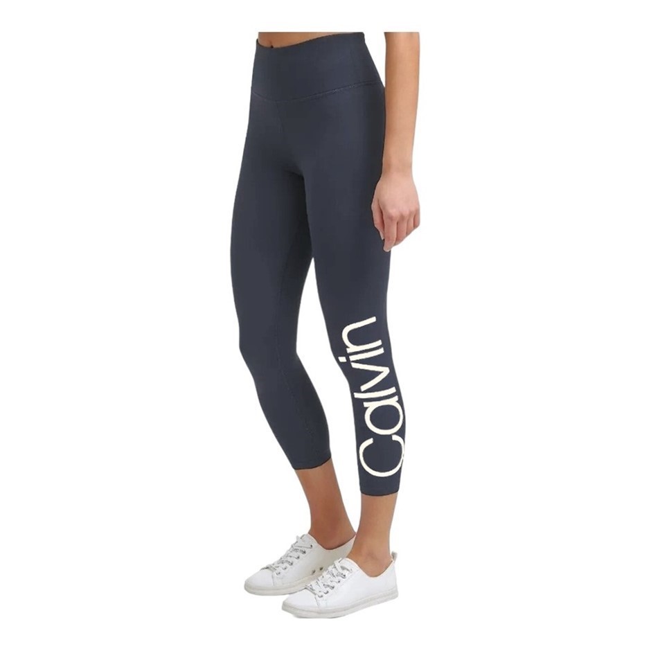2 x CALVIN KLEIN Women's Performance Logo Tights, Size XS, 78% Polyester, O