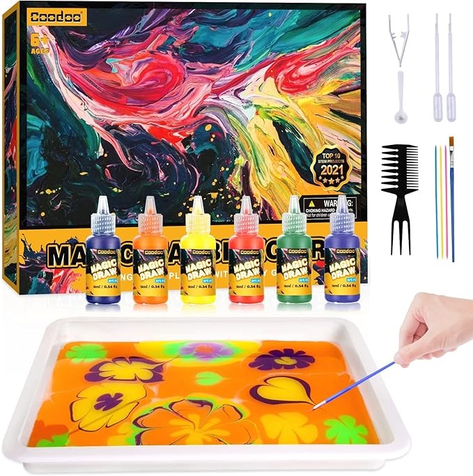 Water Marbling Paint for Kids - Arts and Crafts for Girls & Boys Crafts Kit
