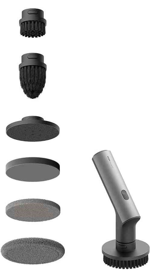 HOTO Cordless Electric Spin Scrubber, Adjustable Angles High Speeds & 8 Bru