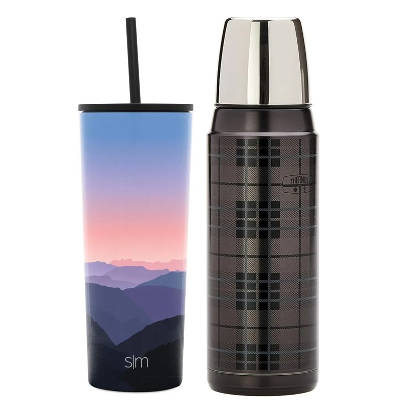 2 x Assorted Insulated Beverage Containers, comprising: 1 x SIMPLE MODERN I