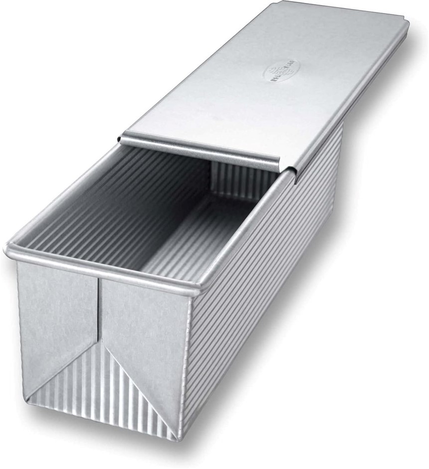 USA PAN Pullman Loaf Pan, 9 x 4 x 4, Aluminized Steel (1170PM-ST-2-1)