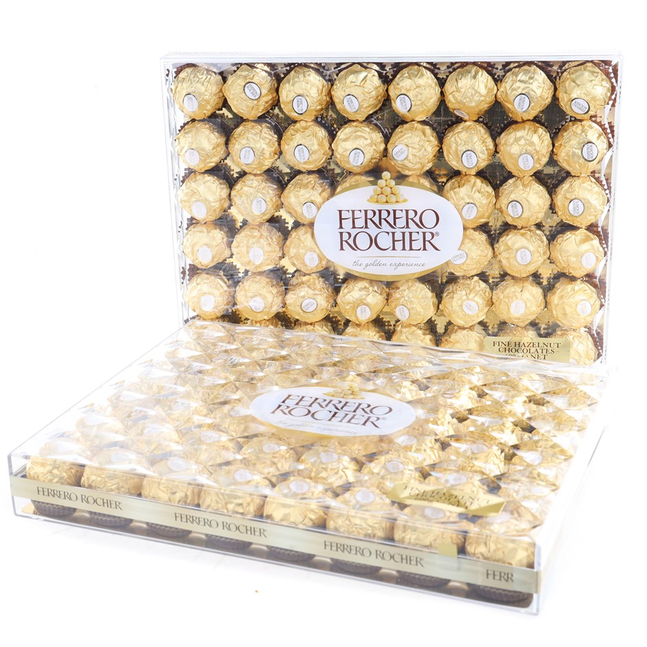 2 x FERRERO ROCHER Fine Hazelnut Chocolates 48pc, 600g. N.B. Damaged packag