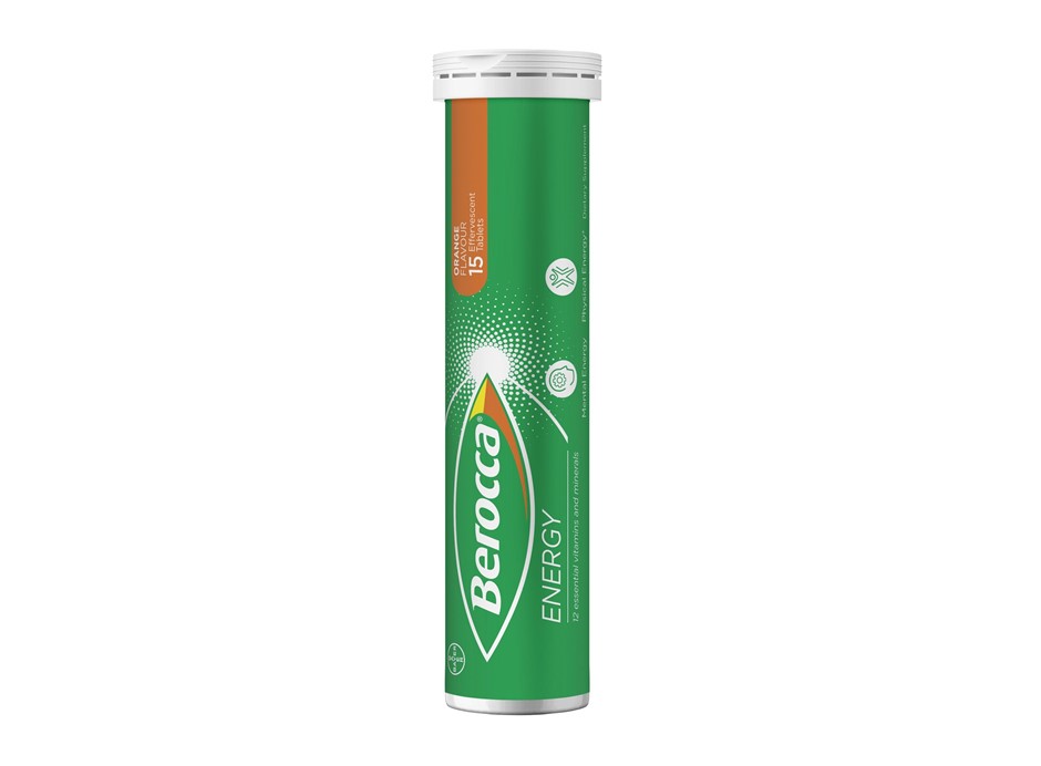 5 x BEROCCA 15pc Energy Effervescent Tablets, Orange Flavour.