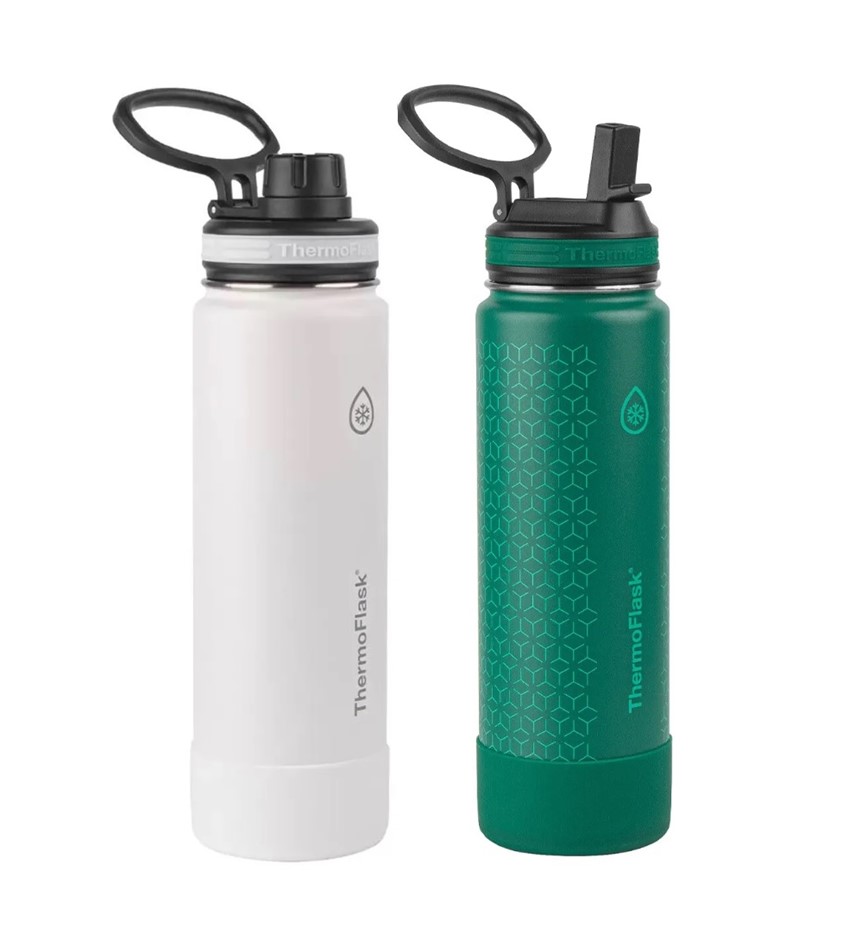 2 x THERMOFLASK Double-Wall Vacuum Insulated Bottles, 710mL, Stainless Stee