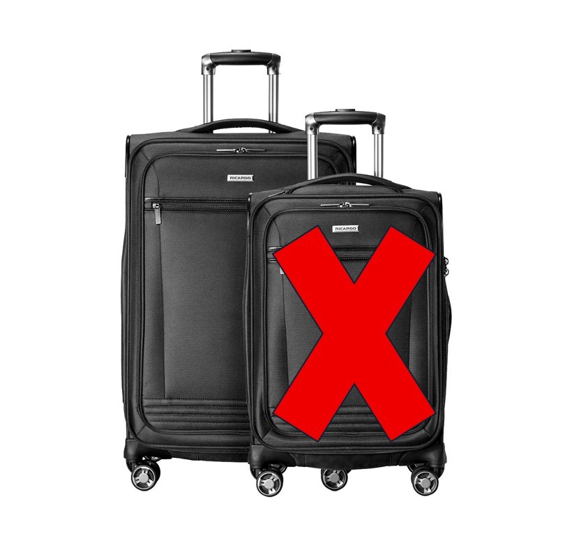 RICARDO Beverly Hills Mariposa Softside Luggage, Black, Large: 77cm. NB: Mi