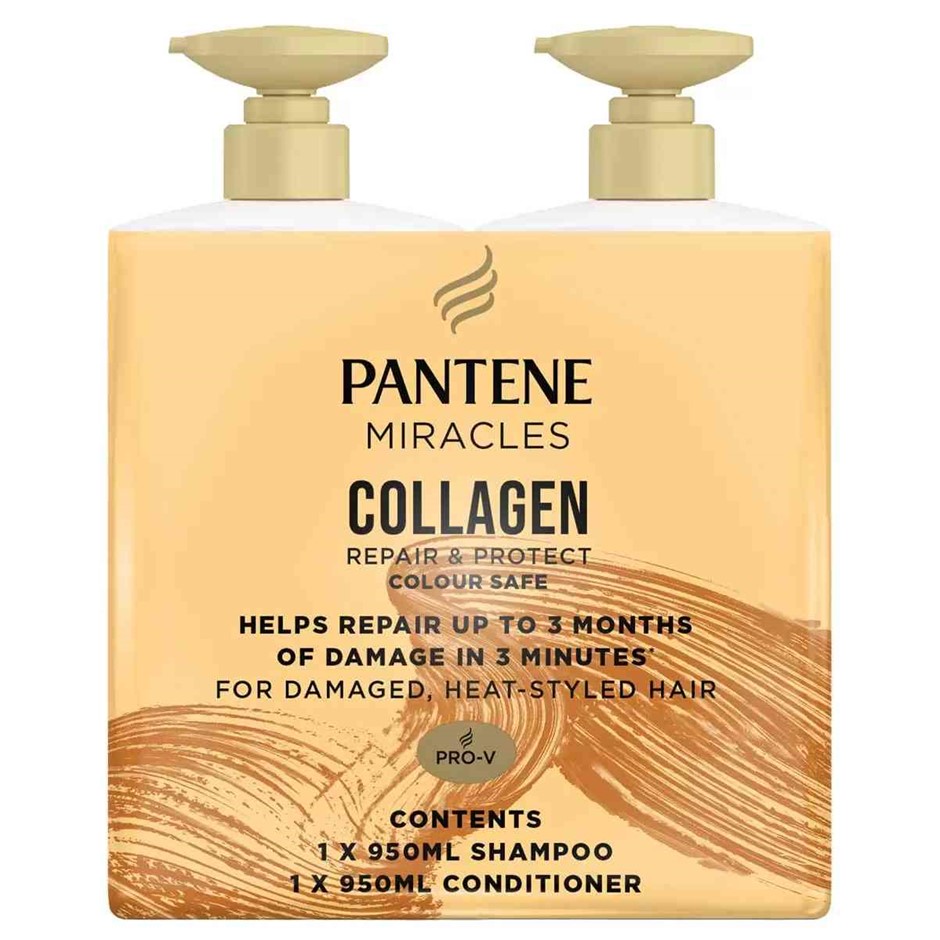 PANTENE Combo Pack Miracles Collagen Shampoo And Conditioner 2 x 950ml. NB: