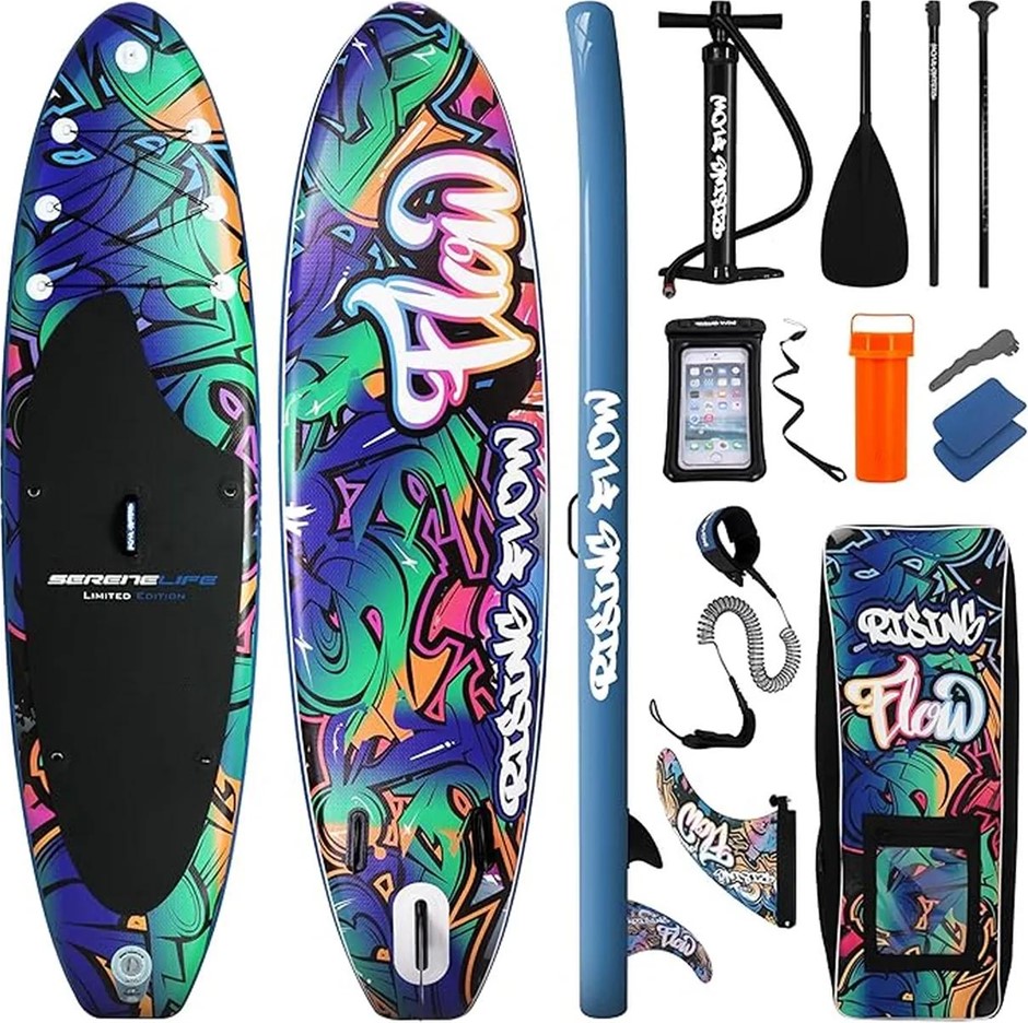 SERENELIFE Stand Up Paddle Board Inflatable, Paddleboard w/SUP Accessories,