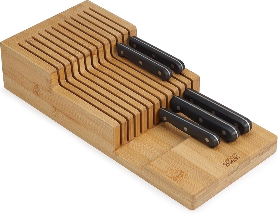 JOSEPH JOSEPH Drawerstore Knife Organiser, Drawer Storage, Bamboo. NB: no p