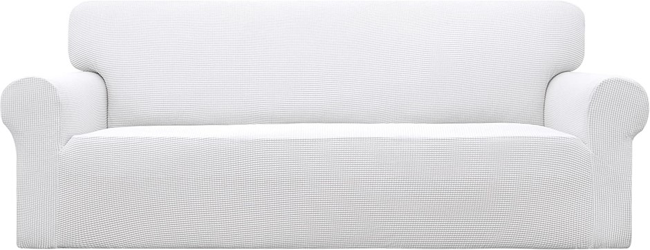 Easy-Going Stretch Slipcovers for Large Sofa, Snow White (89 × 201 × 89 cm)