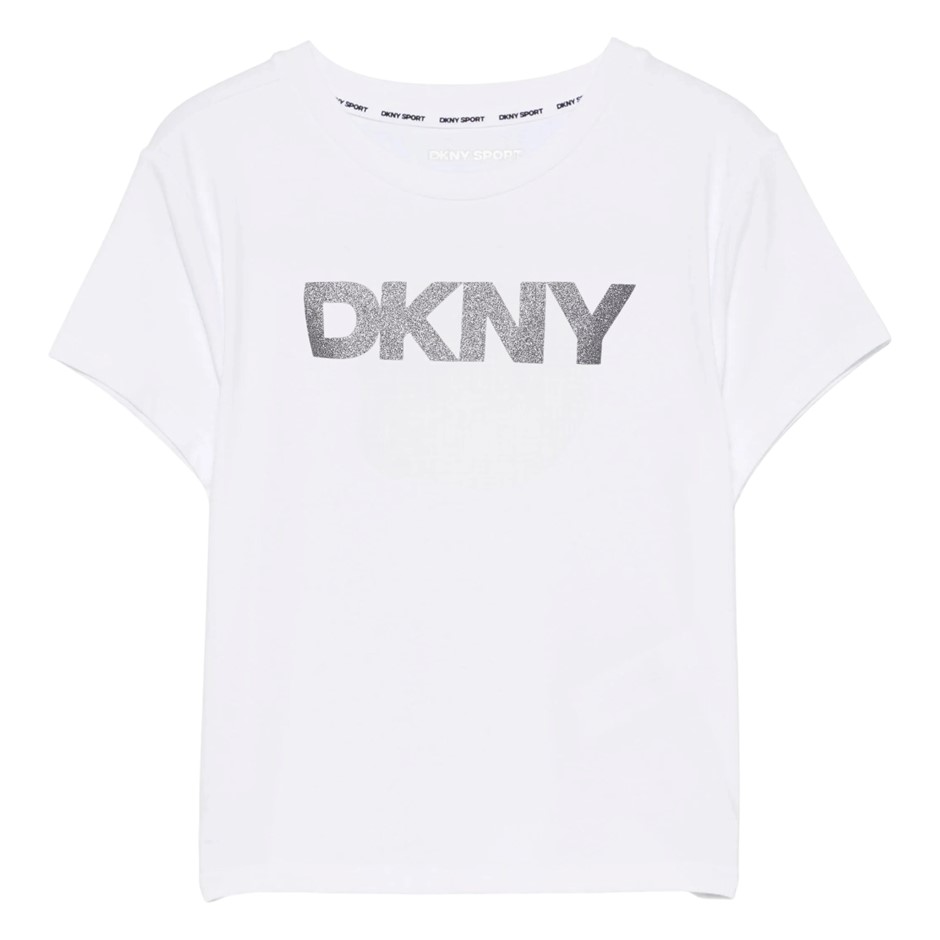 2 x DKNY Women's Sparkle Tee, Size 2XL, 100% Cotton, White (WTL). Buyers N