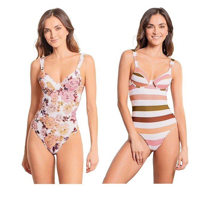 MAAJI Afrodita Danish Reversible Swimsuit, Size M, Floral/Stripe. RRP: $172