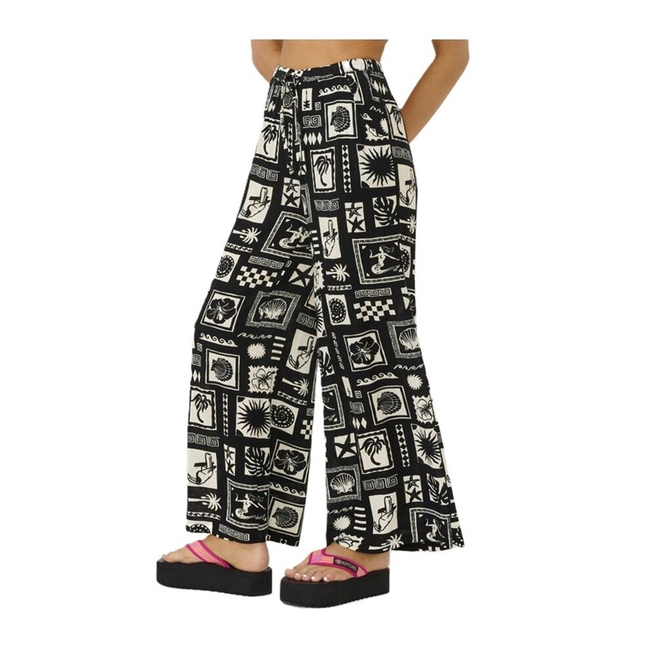 RIP CURL Women's Beach Party Wide Leg Pants, Size S, Black (0090). RRP: $89