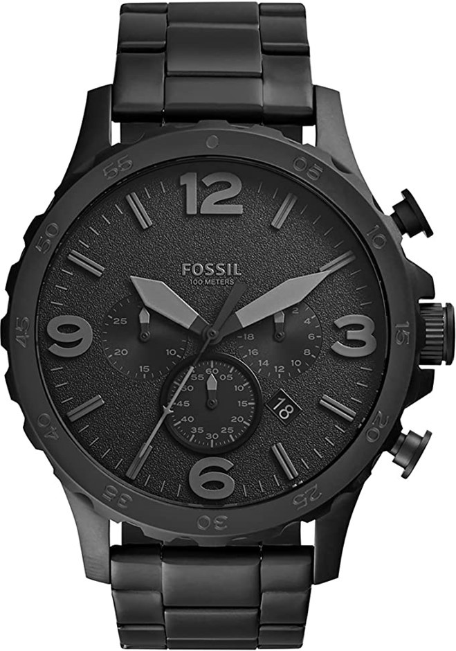 FOSSIL Men's Nate Stainless Steel Quartz Chronograph Watch Dial and Stainle
